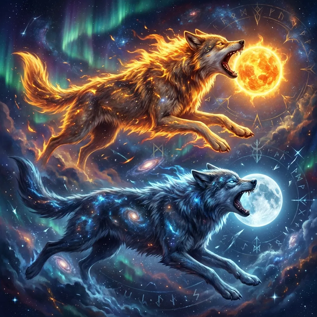 Sköll and Hati